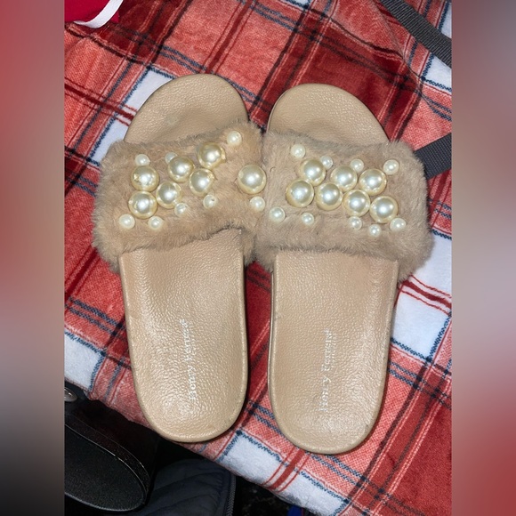 Furry Pearl Platform Slides - Picture 1 of 1